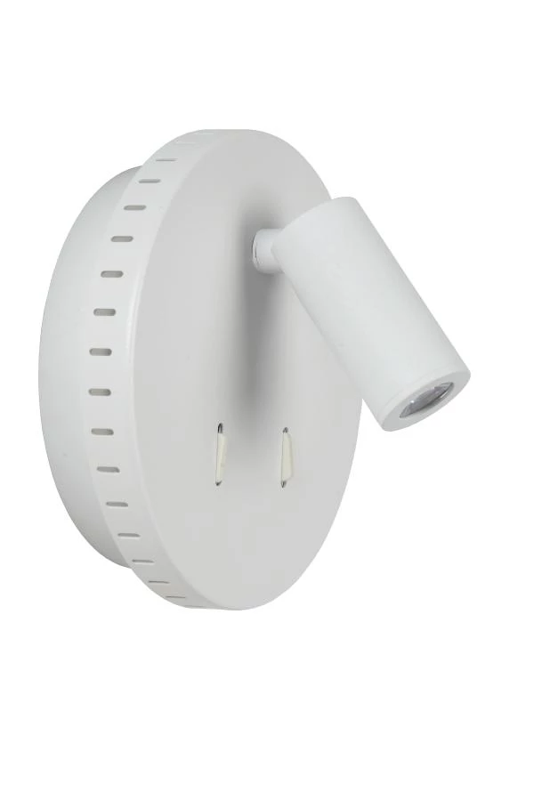 Lucide BENTJER - Bedlamp / Wandlamp - Ø 14 cm - LED - 3000K - Wit - uitgezet
